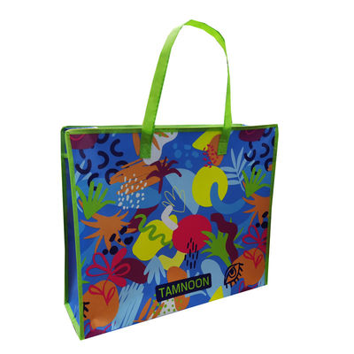 20 kg de bolso de compras plegable con doble mango cerradura de cremallera Eco amigable / reutilizable