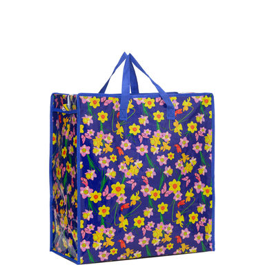 diseño de impresión de tamaño personalizado pp tejido con cremallera de compras bolsas de polipropileno proveedor