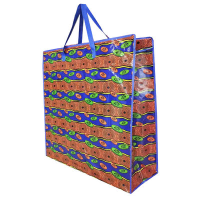 Bolsas de compras de tejido de pp personalizadas / bolsas de cierre de hierro de tejido de pp coloridas