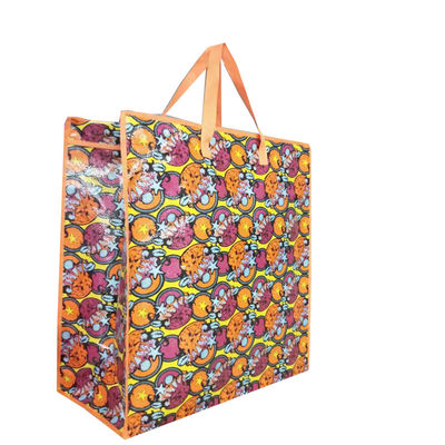 Bolsas de compras de tejido de pp personalizadas / bolsas de cierre de hierro de tejido de pp coloridas