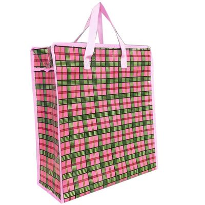 moda nuevo diseño pp de compras bolso de cremallera paquete de gran comprador de material tejido bolsa