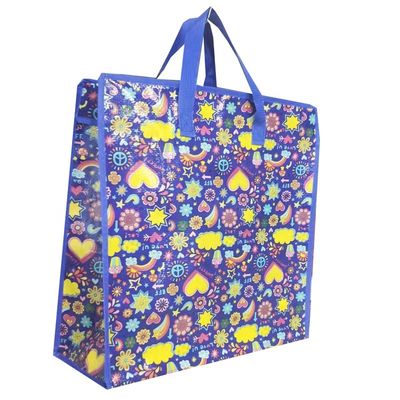 moda nuevo diseño pp de compras bolso de cremallera paquete de gran comprador de material tejido bolsa