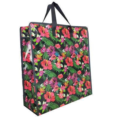 Bolsas de compras de cerrojo tejidas reutilizables personalizadas paquete plegable