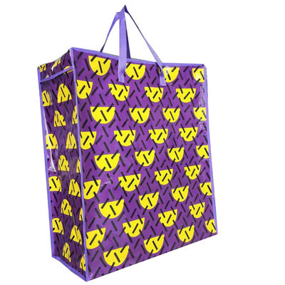 Bolsas de compras de cerrojo tejidas reutilizables personalizadas paquete plegable