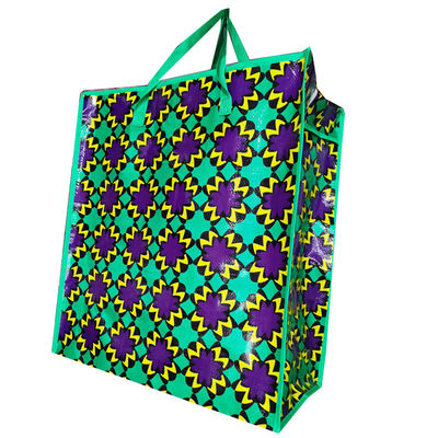 diseño de impresión de tamaño personalizado pp tejido con cremallera de compras bolsas de polipropileno proveedor
