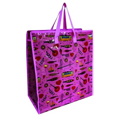 Bolsa de compras de tejido de PP reutilizable a medida Recicla Bolsa de tejido de polipropileno de comestibles de PP laminada