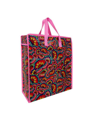 Reutilizable Bolsa de compras laminada Pp Bolsa de bolso tejido Bolsa de diseño de flores Bolsa de compras de impresión de grabado