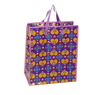 Reutilizable Bolsa de compras laminada Pp Bolsa de bolso tejido Bolsa de diseño de flores Bolsa de compras de impresión de grabado