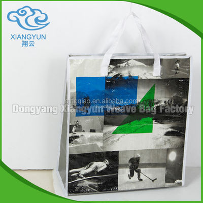 Bolsa de compras plegable de camuflaje grande Bolsas de comestibles personalizadas de tejido PP