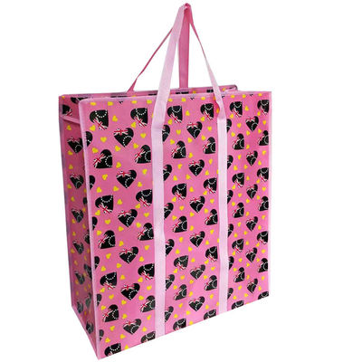 Bolsas de compras de productos alimentarios sin tejido laminados bolsas con cremallera bolsas de mano larga bolsas de bolsa reutilizables