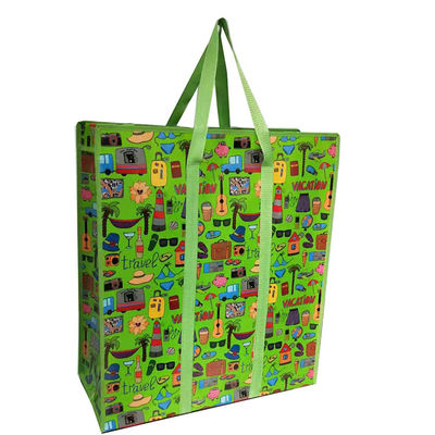 Bolsas de compras de productos alimentarios sin tejido laminados bolsas con cremallera bolsas de mano larga bolsas de bolsa reutilizables