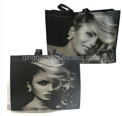 30 a 50 cm Reciclar bolsas de compras tejidas Pp Bolsas de comestibles reutilizables personalizadas