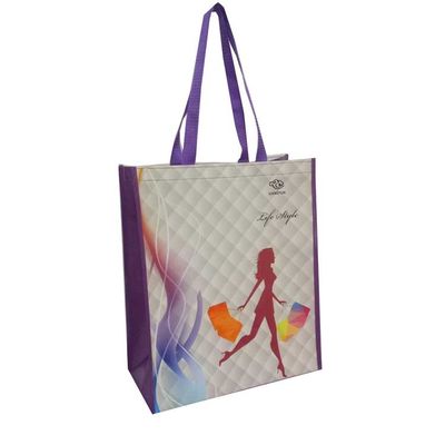 30 a 50 cm Reciclar bolsas de compras tejidas Pp Bolsas de comestibles reutilizables personalizadas