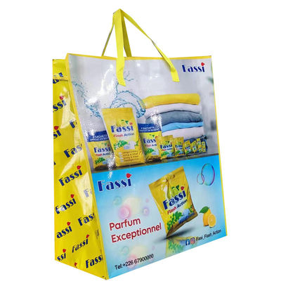 Bolso de toque tejido laminado con cierre de cremallera ecológico personalizado con mango tejido
