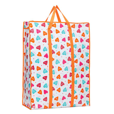 Bolsas de compras tejidas impermeables con cremallera reutilizables Eco amigable mango de nylon personalizable