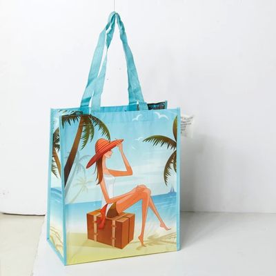Bolso de telar de nylon de mano fuerte, ecológico, a la medida, impermeable, de compras