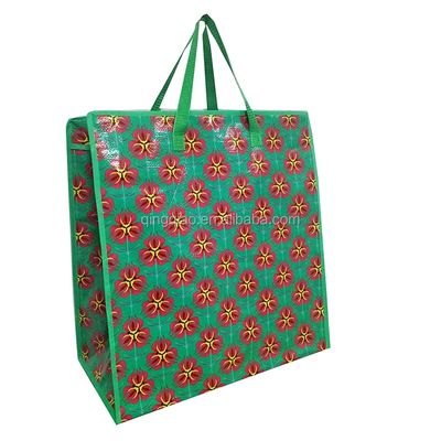 Bolsas tejidas reutilizables a medida bolsas de compras impermeables con impresión personalizable