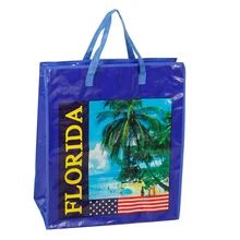 Bolsa de toque reutilizable ecológica con impresora personalizada mango tejido laminado