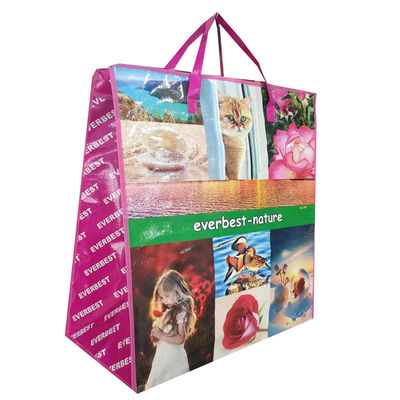 Bolsas de tejido laminadas ecológicas con cierre de cremallera y mango tejido