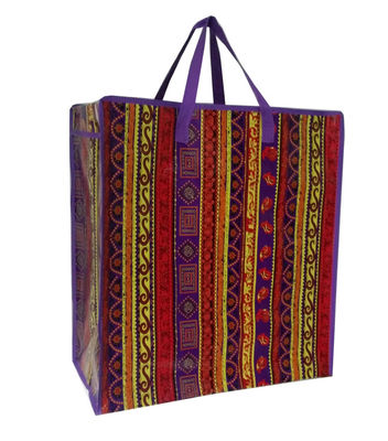 Bolso de compras de comestibles de doble mango reutilizable con cierre de cremallera