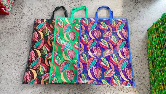 Bolsa de compras de tejido PP personalizado con tinta ecológica, capacidad para 10 kg