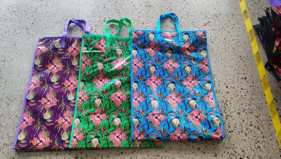 Bolsas de compras recicladas ecológicas Bolsas de compras reutilizables impermeables con cierre de cremallera o broche Ideal para minoristas y supermercados